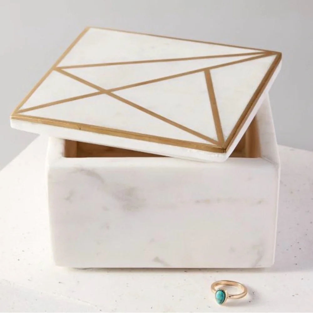 West Elm Geometric Marble Storage Box